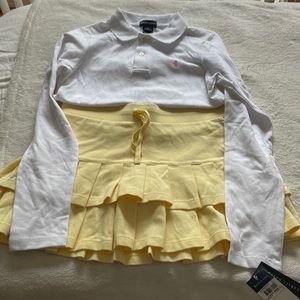 Ralph Lauren girls bundle xl skirt and long sleeve polo